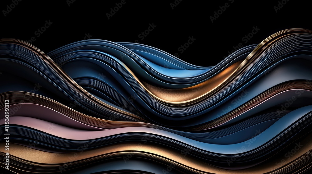 Poster dynamic waves of colorful patterns abstract art digital design elegant environment close-up visual c