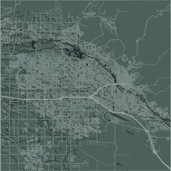 Map of Boise - Meridian in Idaho in a smooth dark style. Contains layered vector with roads water, parks, etc.