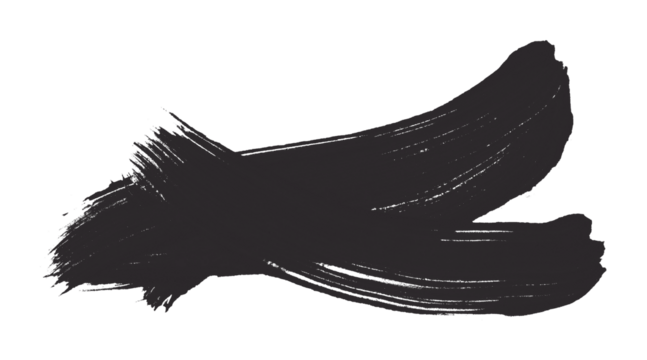 Horizontal black brush strokes on transparent background.