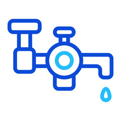 Water Faucet Duoline Icon