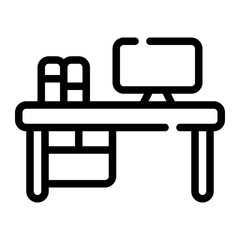 Work Table Line Icon