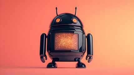 Retro Robot on Colorful Background