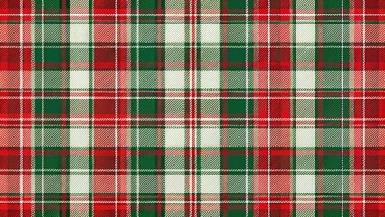 Obraz premium Minimalist red, green, white tartan plaid: a high-resolution, seamless stock photo background.