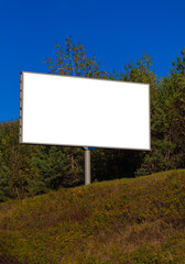 Background for design, white billboards on city streets and along roads