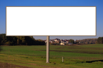 Background for design, white billboards on city streets and along roads