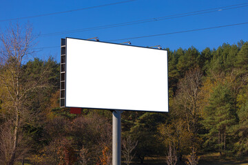 Background for design, white billboards on city streets and along roads