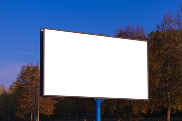 Background for design, white billboards on city streets and along roads