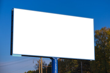 Background for design, white billboards on city streets and along roads