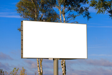 Background for design, white billboards on city streets and along roads