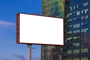 Fototapeta premium Background for design, white billboards on city streets and along roads