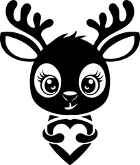  a beautiful deer silhouette vector art