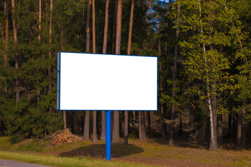 Background for design, white billboards on city streets and along roads
