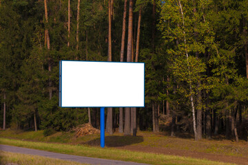 Background for design, white billboards on city streets and along roads