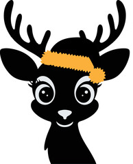 : a cute deer silhouette vector art