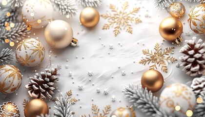 christmas background with balls and branches