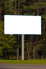 Background for design, white billboards on city streets and along roads