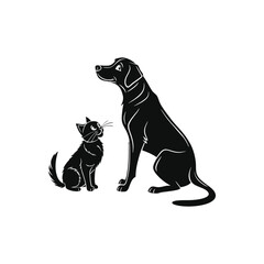 dog and cat vector illustration