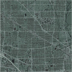 Map of Mount Prospect in Illinois in a smooth dark style. Contains layered vector with roads water, parks, etc.