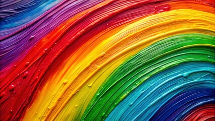 Multicolored canvas, rainbow abstract art, adds vibrant style to any modern home.