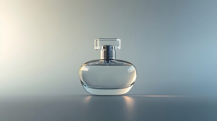 Perfume bottle isolated on grey background