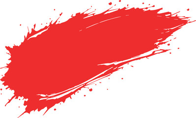 Dynamic Red Paint Splatter Brushstroke