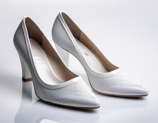 Fototapeta premium office girl shoes in the white background studio shot 