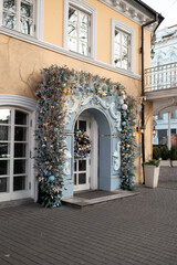 Urban architecture, street decoration for Christmas holidays