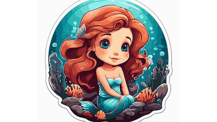 Beautiful blue-eyed mermaid
