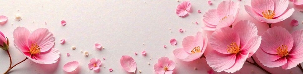 Delicate petals unfolding on a mulberry paper background, background, floral