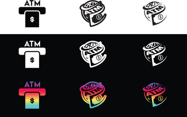 ATM graphic style design, circle and round shape design to use for cap and clothing mockups