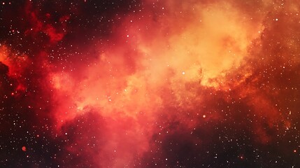Fototapeta premium Fiery Nebula Photo: Vividly Glowing Cosmic Cloudscape in Deep Space. AI Generated