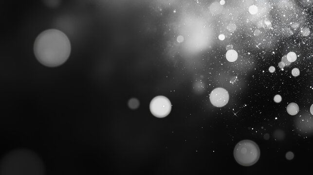 Watch out particles on a dark background. Clock out circles and dots