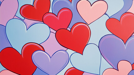 Cute Heart Patterns Background Wallpaper