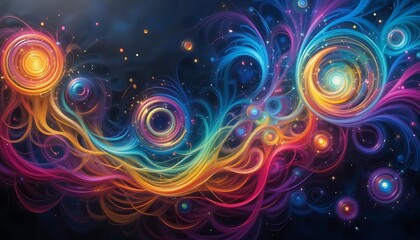 Obraz premium Abstract Cosmic Nebula Swirls of Vibrant Hues