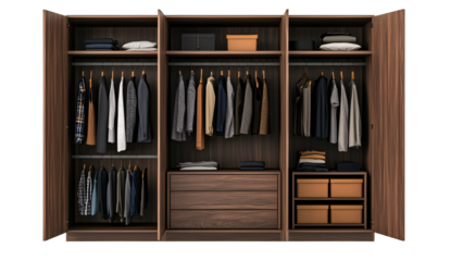 Modern Wooden Wardrobe  Organized Closet  Clothing Storage  Men s Fashion  Interior Design