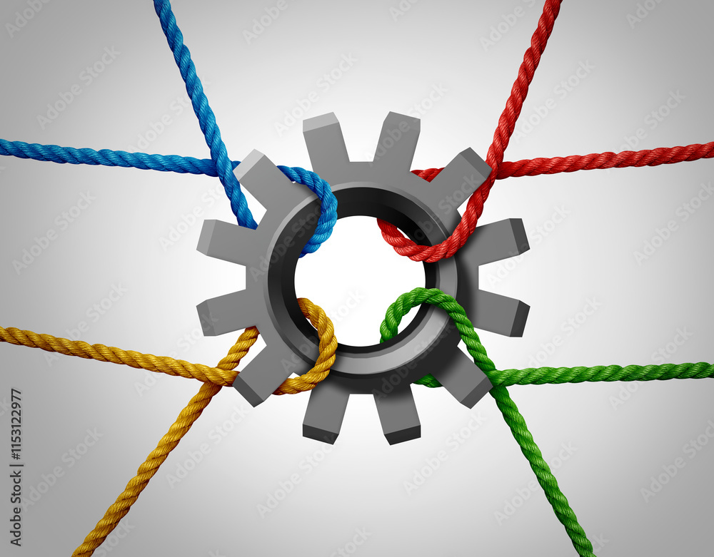 Poster struggle for balance as a business symbol for support and unity as a team pulling together and worki