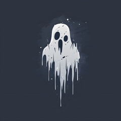 A ghost with a face made of melted wax