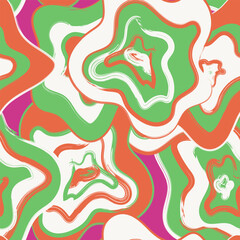 Colourful Abstract Line Floral Seamless Pattern Design