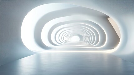 Obraz premium Abstract White Tunnel: A Futuristic Architectural Design