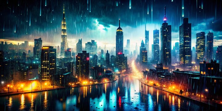 Fototapeta Film Noir Cityscape Double Exposure Desktop Wallpaper