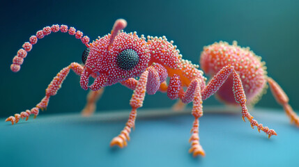 Ant of the particles. The ant consists of small circles.