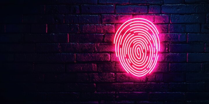 Red neon sign with a circle on it