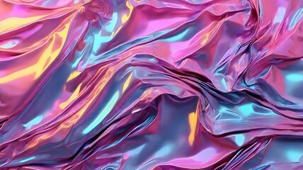 Abstract holographic foil backgrounds with pastel neon tones, delivering futuristic and surreal aesthetic appeal.
