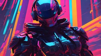Futuristic glitch effects featuring distorted neon rainbow hues, offering bold designs for cyberpunk-inspired visuals.
