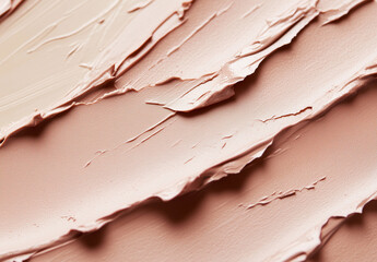 Close-up of a pink clay cosmetic texture for the face and body, a cream or mask with oil