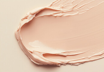 Close-up of a pink clay cosmetic texture for the face and body, a cream or mask with oil