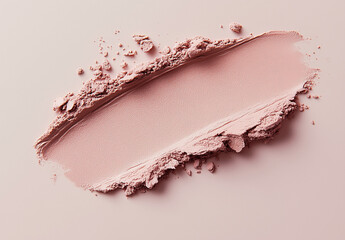 Close-up of a pink clay cosmetic texture for the face and body, a cream or mask with oil