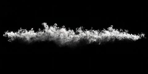 Artistic Smoke Rising Against Black Background, Creating a Mysterious and Elegant Atmosphere