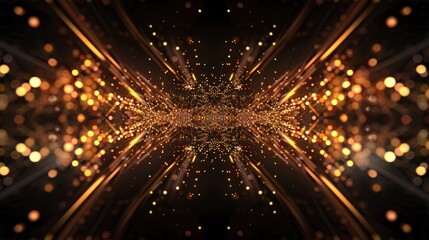 Abstract Golden Light Tunnel