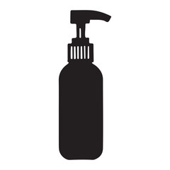 Elegant Black Silhouette Pump Bottle Dispenser Illustration